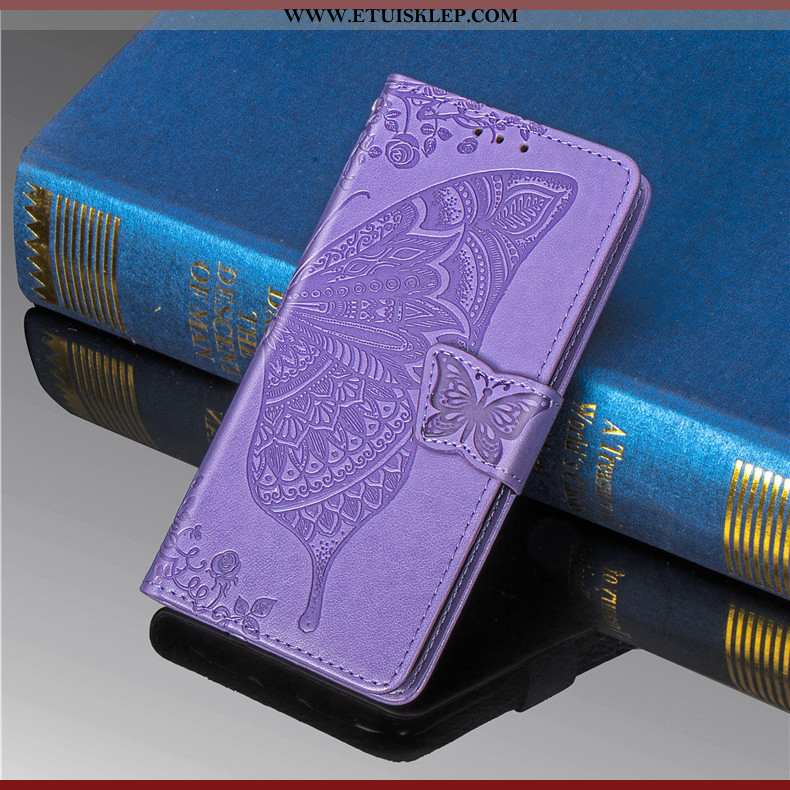 Etui Huawei Y6 2020 Ochraniacz Kwiaty Purpurowy Futerał Relief Wiszące Ozdoby Relief Tani