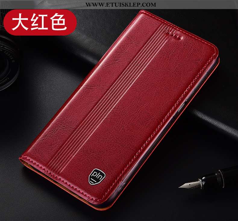Etui Huawei Y6p Prawdziwa Skóra Telefon Komórkowy Obudowa All Inclusive Czerwony Futerał Anti-fall D