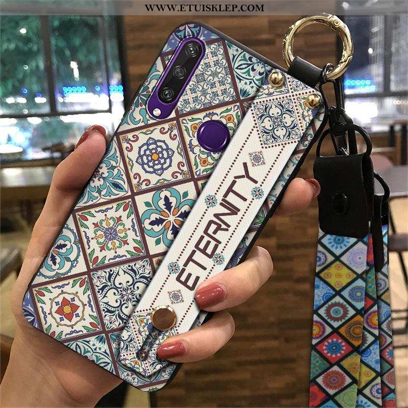 Etui Huawei Y6p Vintage Niebieski Telefon Komórkowy Futerał Chiński Styl Wspornik Kreatywne Na Sprze