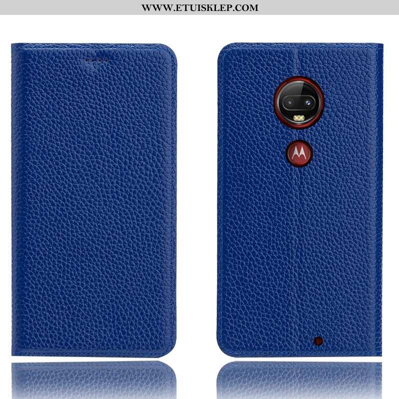 Etui Moto G7 Plus Ochraniacz Niebieski Telefon Komórkowy All Inclusive Obudowa Anti-fall Litchi Tani