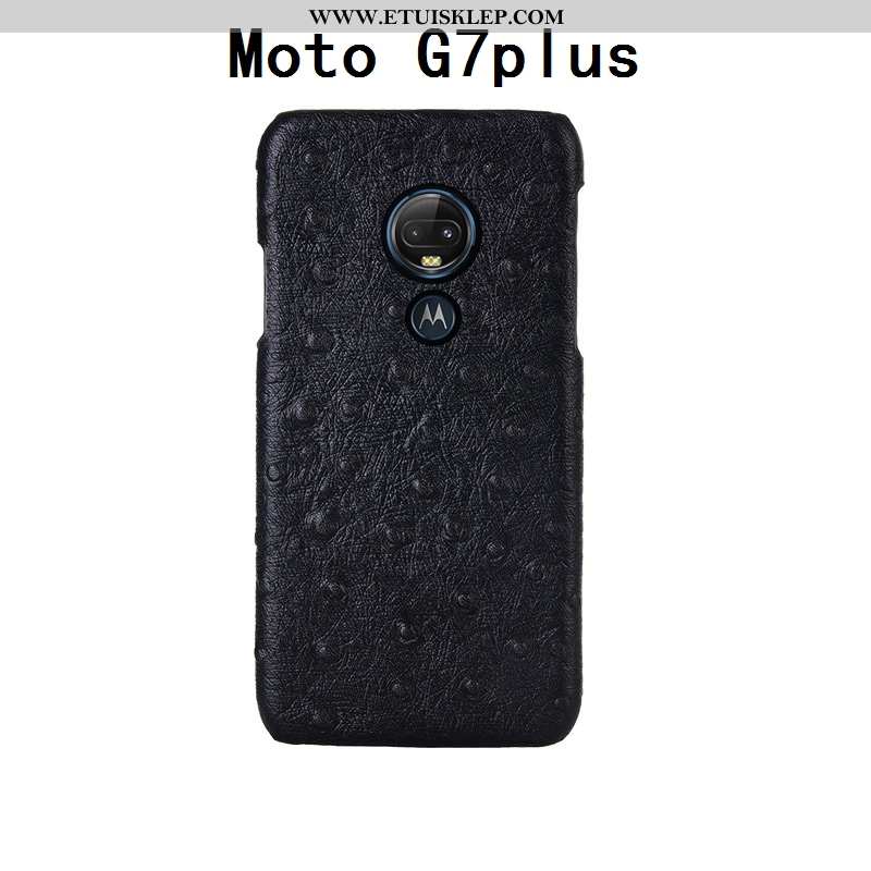 Etui Moto G7 Plus Prawdziwa Skóra Osobowość Dostosowane Kreatywne Czarny Anti-fall Sklep