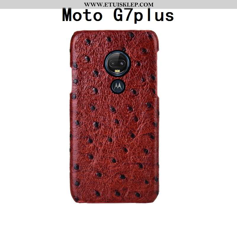 Etui Moto G7 Plus Prawdziwa Skóra Osobowość Dostosowane Kreatywne Czarny Anti-fall Sklep