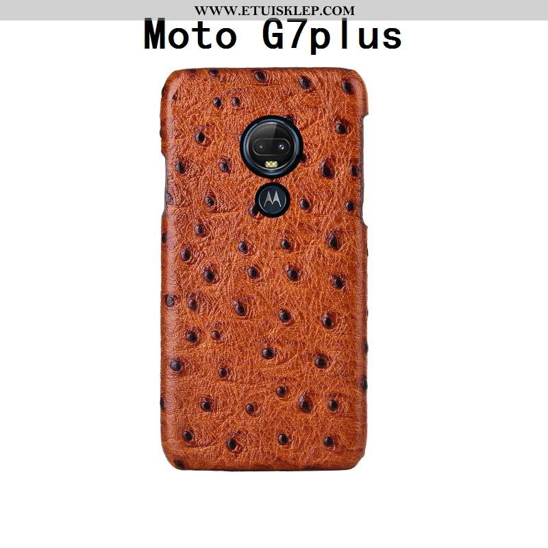 Etui Moto G7 Plus Prawdziwa Skóra Osobowość Dostosowane Kreatywne Czarny Anti-fall Sklep