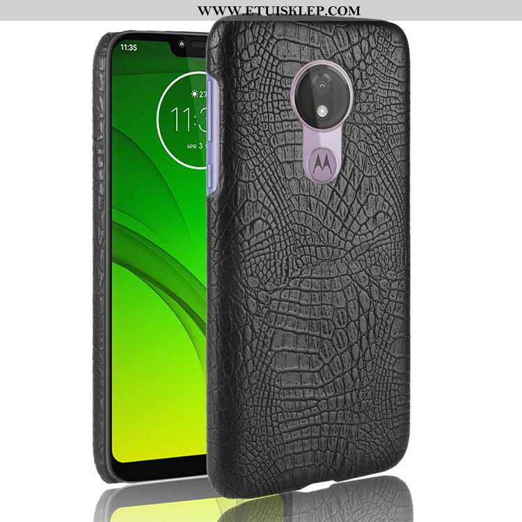 Etui Moto G7 Power Kreatywne Czarny Krokodyl Telefon Komórkowy Futerał Biznes Online