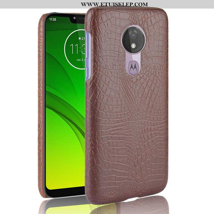 Etui Moto G7 Power Kreatywne Czarny Krokodyl Telefon Komórkowy Futerał Biznes Online