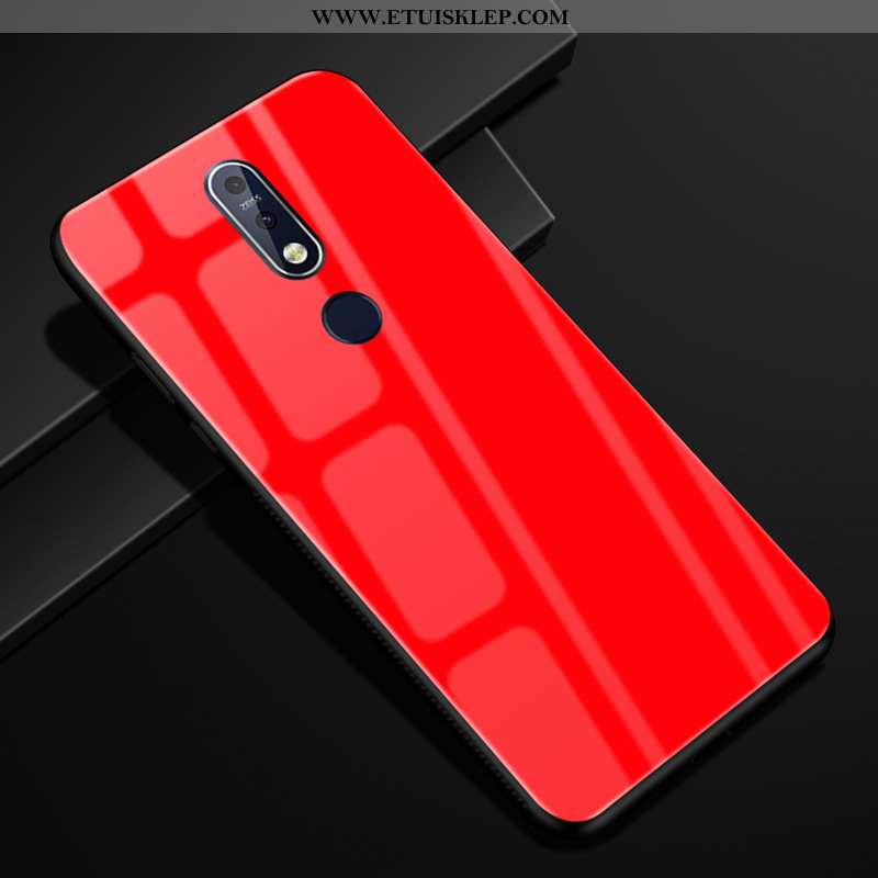 Etui Nokia 7.1 Szkło Telefon Komórkowy Jednolity Kolor Futerał Anti-fall Purpurowy Tani