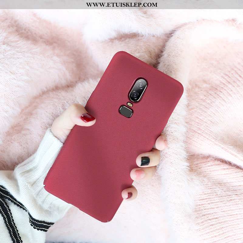 Etui Oneplus 6 Cienkie Anti-fall Nubuku Czerwony Netto Trudno Trendy Telefon Komórkowy Sprzedam