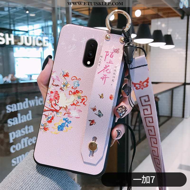 Etui Oneplus 7 Miękki Wspornik Purpurowy Wiszące Ozdoby Cienkie Kwiaty Vintage Sklep