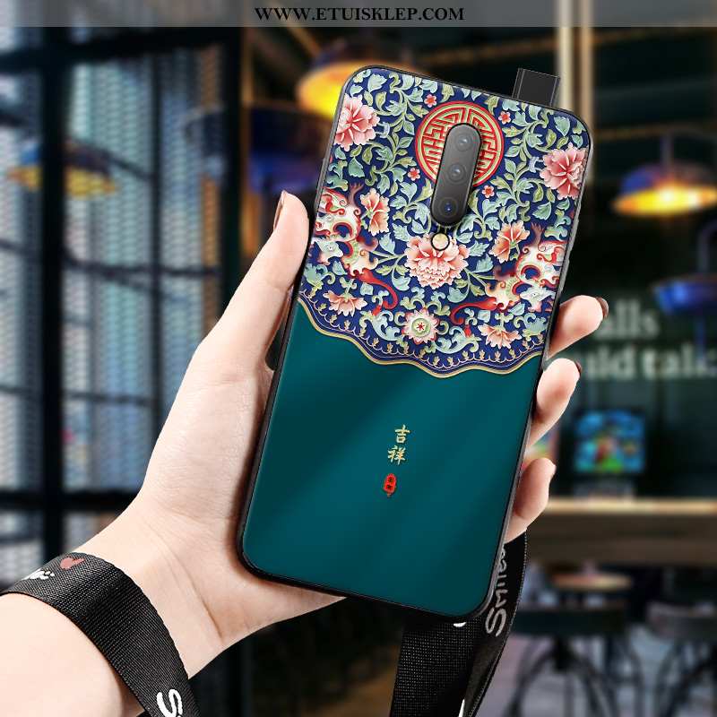 Etui Oneplus 7 Pro Relief Wiatr Anti-fall Ochraniacz Niebieski All Inclusive Pałac Dyskont