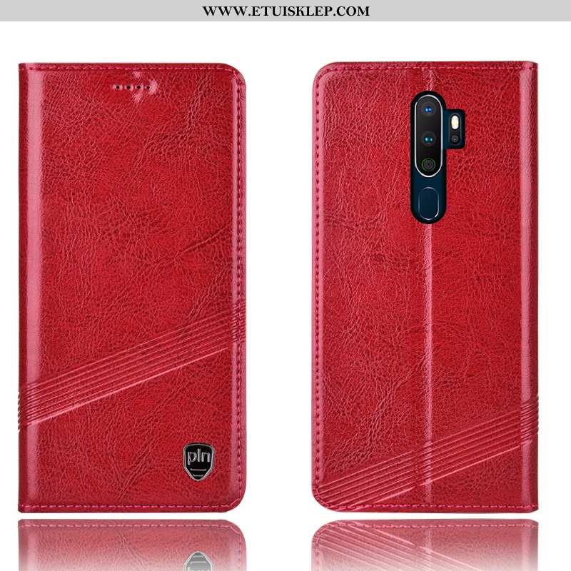 Etui Oppo A5 2020 Skórzane Telefon Komórkowy Futerał Obudowa Czerwony All Inclusive Anti-fall Sprzed