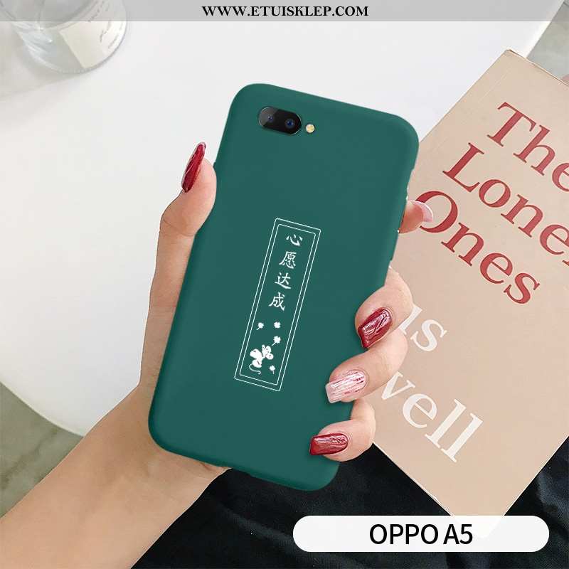 Etui Oppo A5 Miękki Zielony Serce Futerał Trendy Telefon Komórkowy Proste Na Sprzedaż