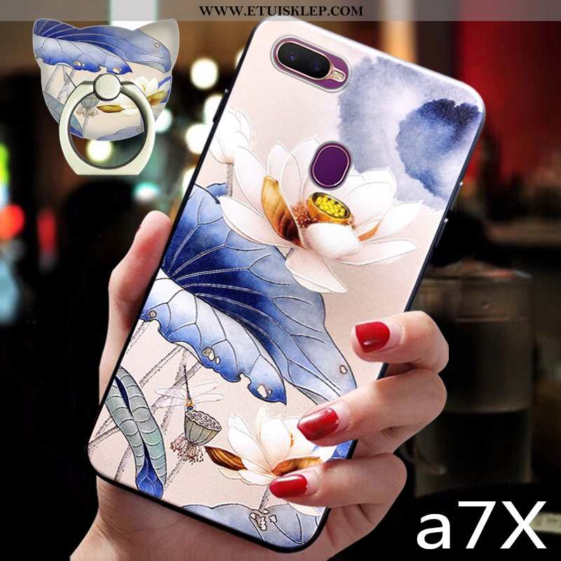 Etui Oppo Ax7 Vintage Silikonowe Niebieski Chiński Styl Anti-fall Telefon Komórkowy Miękki Tanie