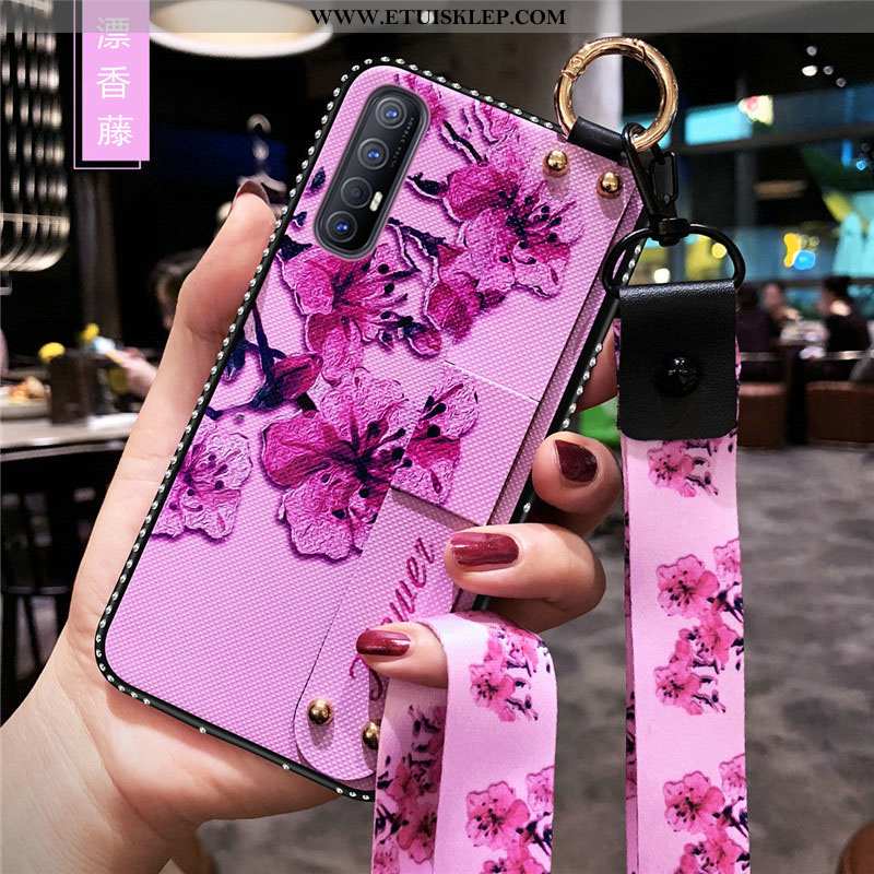 Etui Oppo Reno 3 Pro Miękki Futerał Telefon Komórkowy Ochraniacz Purpurowy Kwiaty Tanie