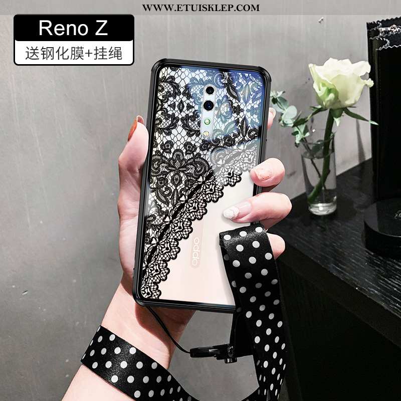Etui Oppo Reno Z Cienkie Czerwony Netto Biały Telefon Komórkowy Szkło Wiszące Ozdoby Super Online