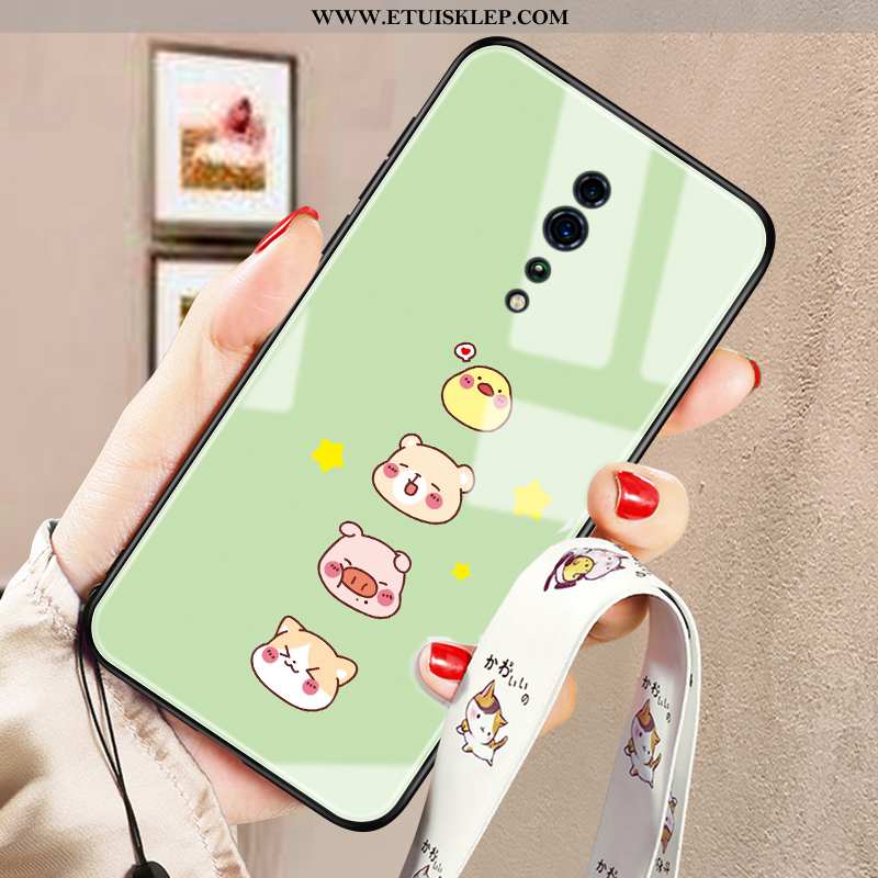 Etui Oppo Reno Z Kreskówka Cienkie Zielony Ochraniacz Trendy Trudno Sklep