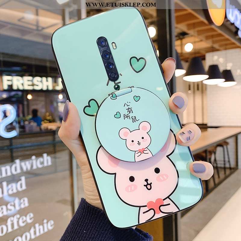 Etui Oppo Reno2 Szkło All Inclusive Lustro Telefon Komórkowy Czerwony Netto Trendy Wspornik Tani