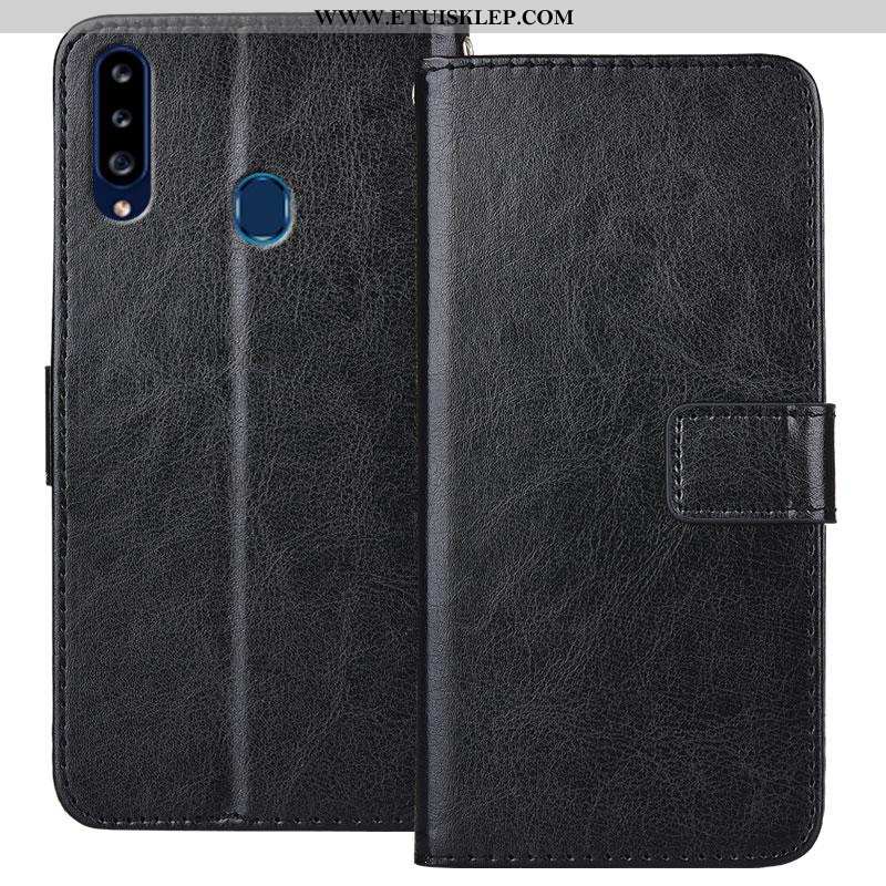 Etui Samsung Galaxy A20s Miękki Anti-fall Klapa Trendy Czarny Skórzane Telefon Komórkowy Sprzedam