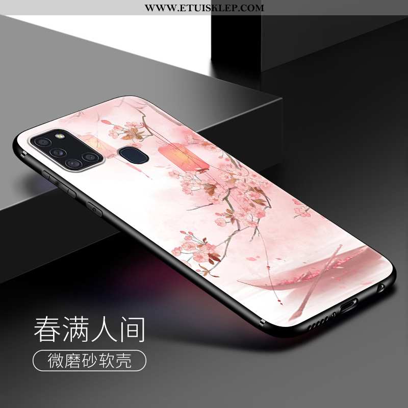 Etui Samsung Galaxy A21s Nubuku Sztuka Futerał Gwiazda Eleganckie Różowe Wiatr Online