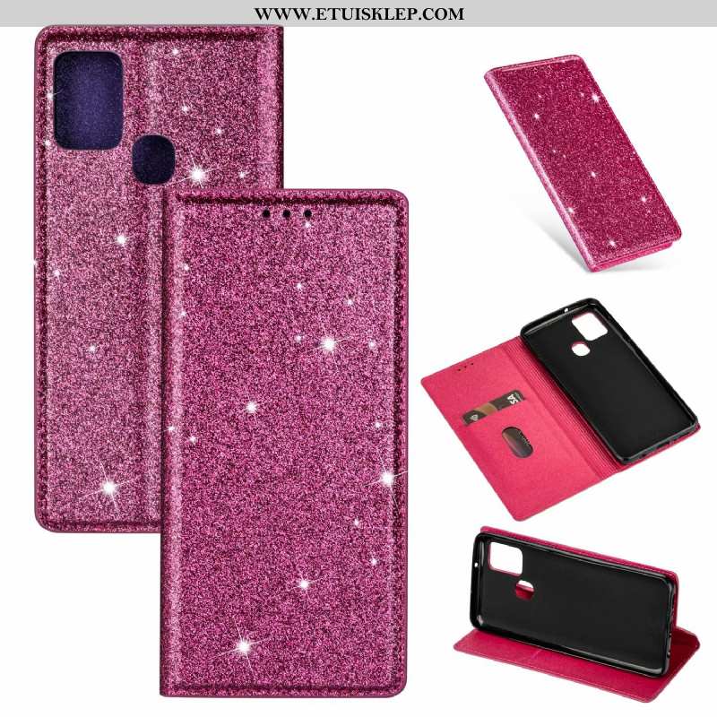 Etui Samsung Galaxy A21s Skórzane Klapa Różowe Klamra Telefon Komórkowy Futerał Gwiazda Sklep