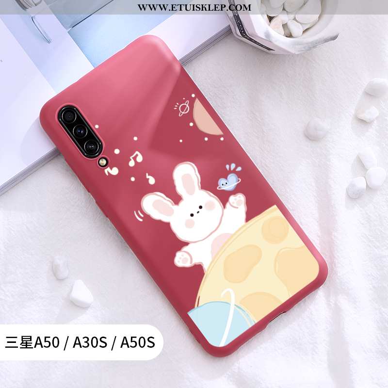 Etui Samsung Galaxy A30s Silikonowe Czerwony Netto Królik Trendy Nubuku Piękny Gwiazda Tani