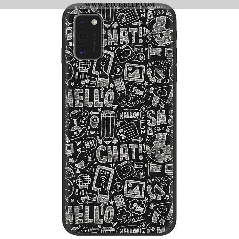 Etui Samsung Galaxy A41 Miękki Telefon Komórkowy Trendy Czarny Kolor Pu Futerał Online