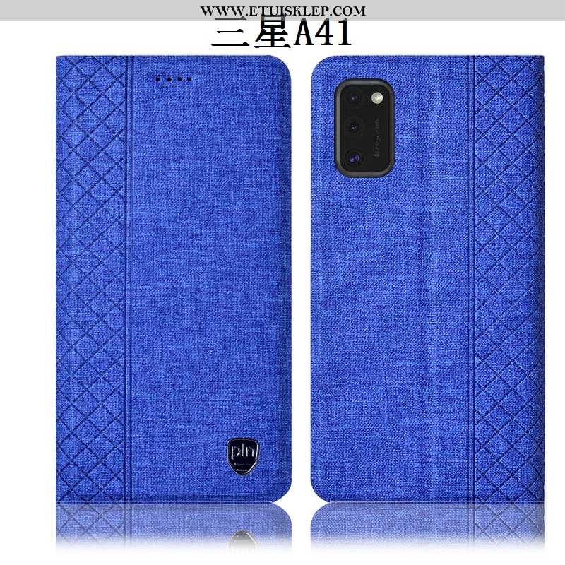 Etui Samsung Galaxy A41 Skórzane Obudowa Różowe Bawełna I Len Anti-fall Telefon Komórkowy All Inclus