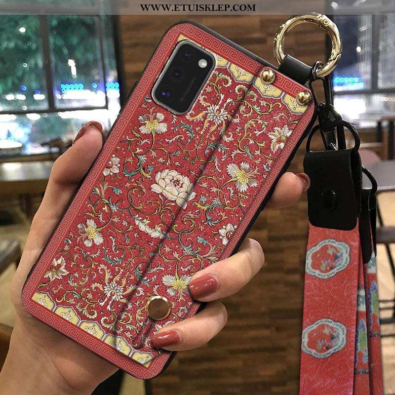 Etui Samsung Galaxy A41 Wiszące Ozdoby Wspornik Gwiazda Telefon Komórkowy Różowe Vintage Chiński Sty