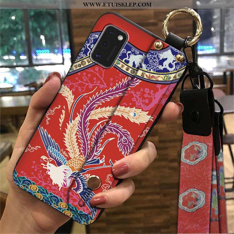 Etui Samsung Galaxy A41 Wiszące Ozdoby Wspornik Gwiazda Telefon Komórkowy Różowe Vintage Chiński Sty