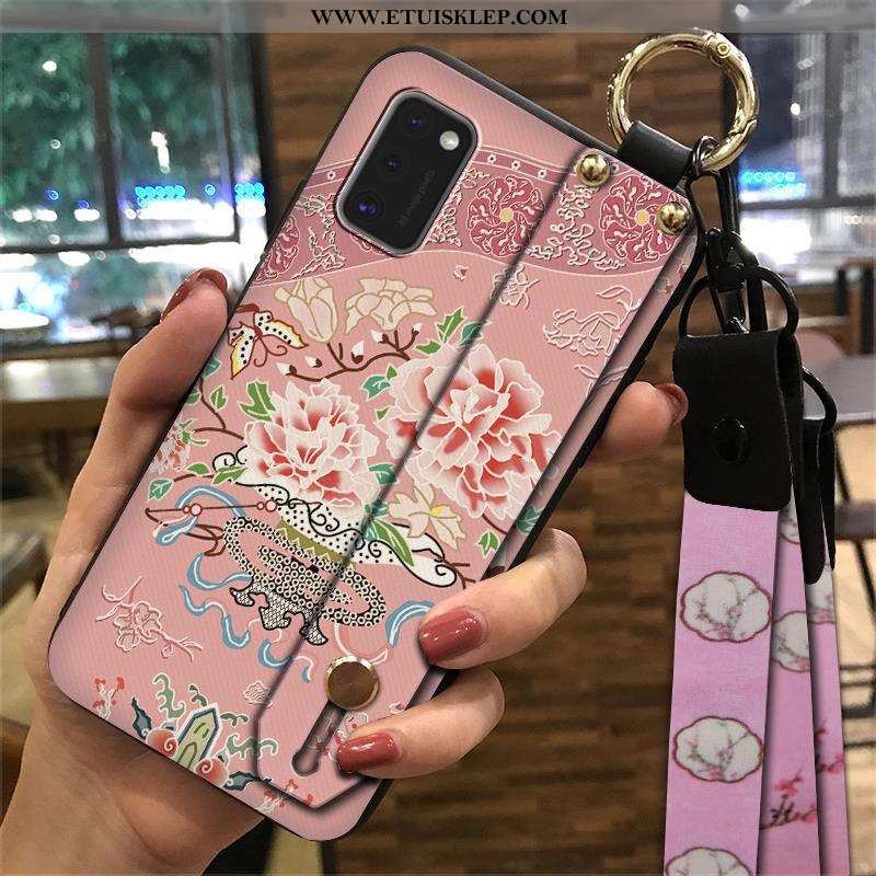 Etui Samsung Galaxy A41 Wiszące Ozdoby Wspornik Gwiazda Telefon Komórkowy Różowe Vintage Chiński Sty