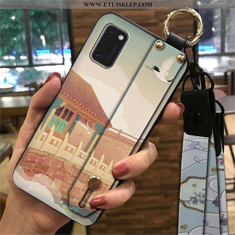 Etui Samsung Galaxy A41 Wiszące Ozdoby Wspornik Gwiazda Telefon Komórkowy Różowe Vintage Chiński Sty