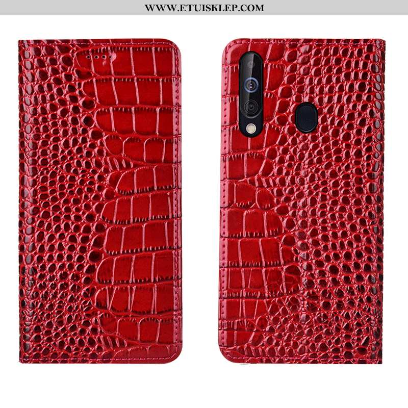 Etui Samsung Galaxy A60 Prawdziwa Skóra Gwiazda Futerał Czerwony Telefon Komórkowy Krokodyl Tanie