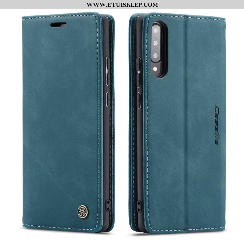 Etui Samsung Galaxy A70s Prawdziwa Skóra All Inclusive Telefon Komórkowy Niebieski Gwiazda Futerał T