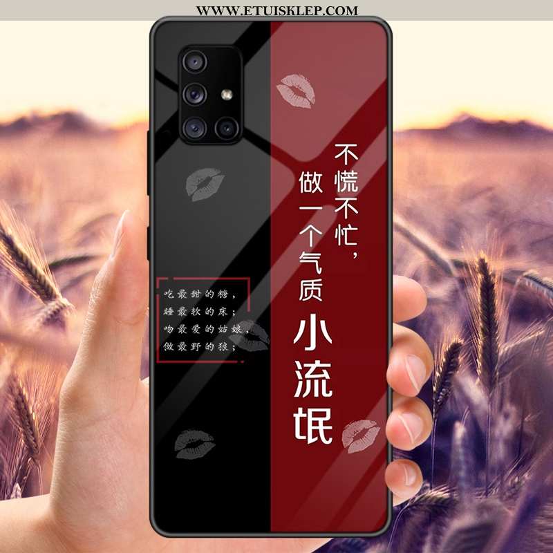 Etui Samsung Galaxy A71 Szkło Lustro Czerwony Netto All Inclusive Dostosowane Proste Telefon Komórko