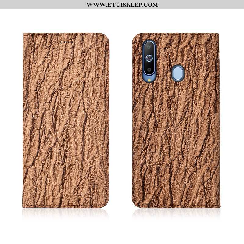 Etui Samsung Galaxy A8s Miękki Khaki Skóra All Inclusive Futerał Skórzane Drzewa Dyskont