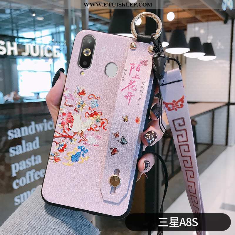 Etui Samsung Galaxy A8s Vintage Proste Wspornik Chiński Styl Nubuku Czerwony Netto Nowy Sprzedam