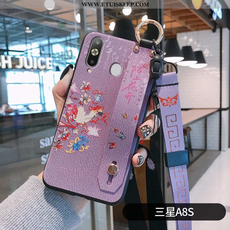 Etui Samsung Galaxy A8s Vintage Proste Wspornik Chiński Styl Nubuku Czerwony Netto Nowy Sprzedam