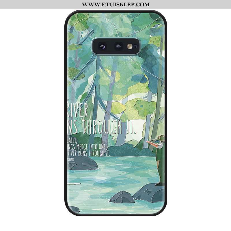 Etui Samsung Galaxy S10e Relief Telefon Komórkowy All Inclusive Zielony Anti-fall Gwiazda Futerał Dy