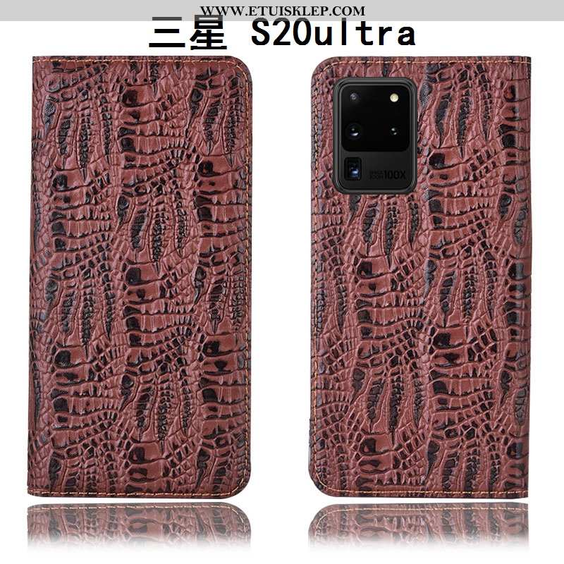 Etui Samsung Galaxy S20 Ultra Prawdziwa Skóra Anti-fall All Inclusive Futerał Telefon Komórkowy Gwia