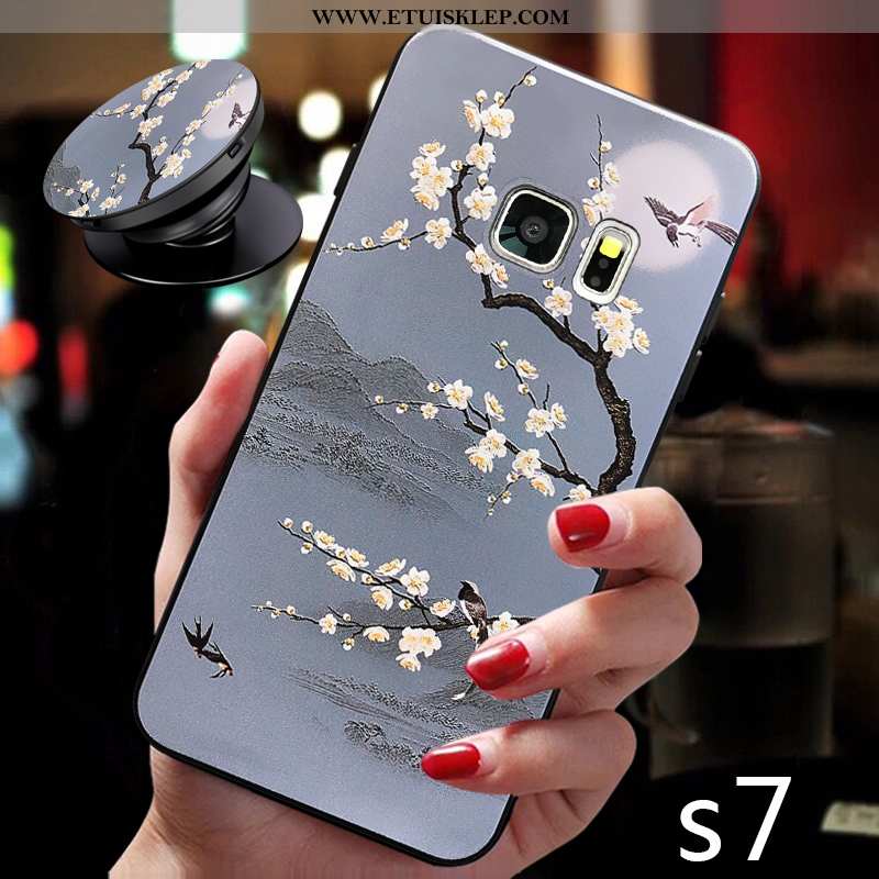 Etui Samsung Galaxy S7 Cienkie Futerał Szary Telefon Komórkowy Nubuku Super Gwiazda Dyskont