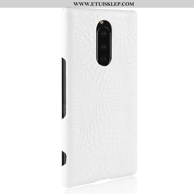 Etui Sony Xperia 1 Ochraniacz Trudno Anti-fall Krokodyl Futerał Ciemno Niebieski Trendy Tani