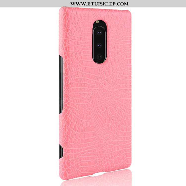 Etui Sony Xperia 1 Ochraniacz Trudno Anti-fall Krokodyl Futerał Ciemno Niebieski Trendy Tani