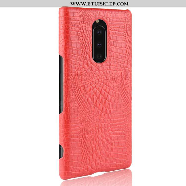 Etui Sony Xperia 1 Ochraniacz Trudno Anti-fall Krokodyl Futerał Ciemno Niebieski Trendy Tani