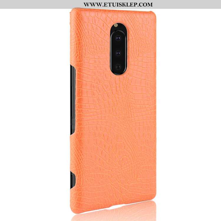 Etui Sony Xperia 1 Ochraniacz Trudno Anti-fall Krokodyl Futerał Ciemno Niebieski Trendy Tani