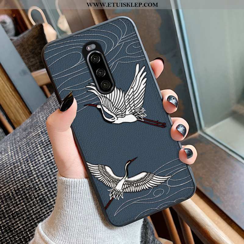 Etui Sony Xperia 1 Osobowość All Inclusive Wzór Futerał Czarny Crane Skóra Tanie