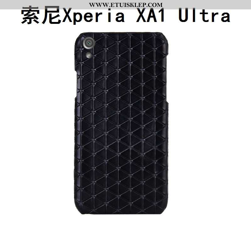 Etui Sony Xperia Xa1 Ultra Luksusowy Kreatywne Telefon Komórkowy Prawdziwa Skóra Ochraniacz Krata Fu