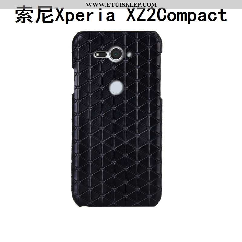 Etui Sony Xperia Xz2 Compact Skóra Prawdziwa Skóra Telefon Komórkowy Futerał Bydło Dostosowane Krata