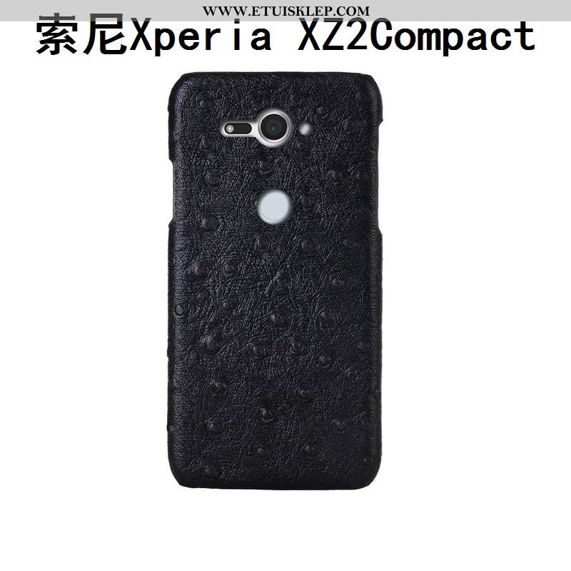 Etui Sony Xperia Xz2 Compact Wzór Luksusowy Tylna Pokrywa Telefon Komórkowy Anti-fall Prawdziwa Skór