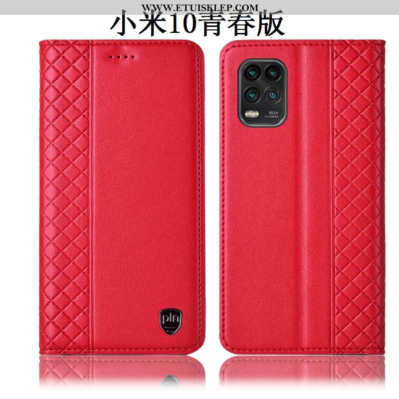 Etui Xiaomi Mi 10 Lite Skórzane Czarny Futerał Telefon Komórkowy Pokrowce Młodzież All Inclusive Skl
