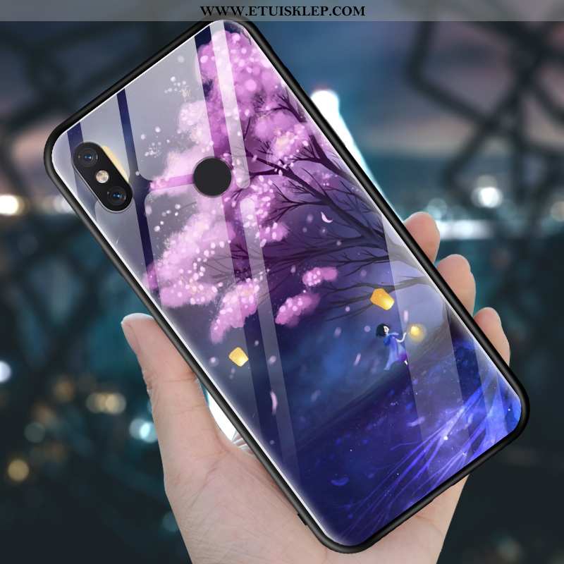 Etui Xiaomi Mi 8 Kreatywne Czerwony Nubuku Lustro Ochraniacz Szkło Hartowane Futerał Tanie