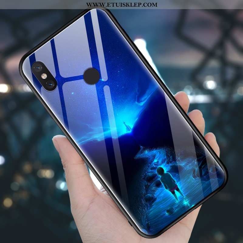 Etui Xiaomi Mi 8 Kreatywne Czerwony Nubuku Lustro Ochraniacz Szkło Hartowane Futerał Tanie